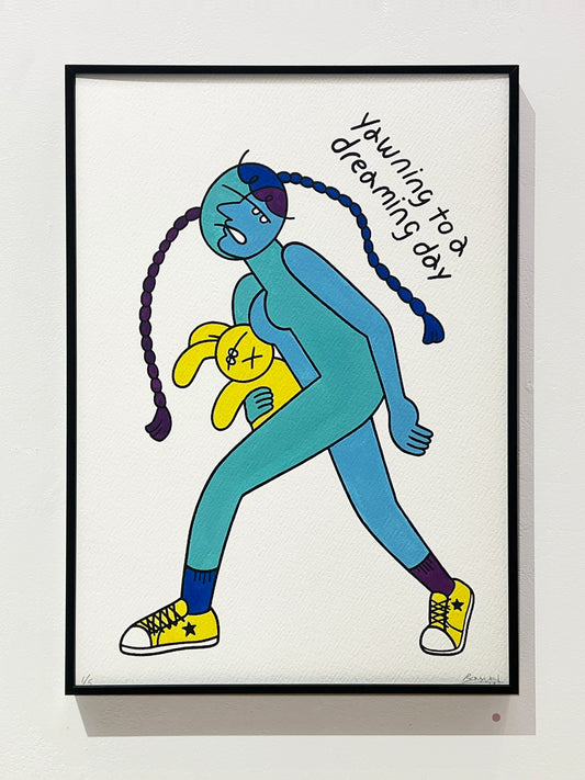 Original painting "Tree Rings -Mona Lisa-"