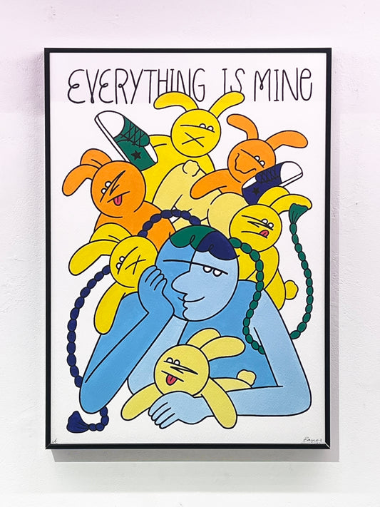 Original painting "Tree Rings -Mona Lisa-"